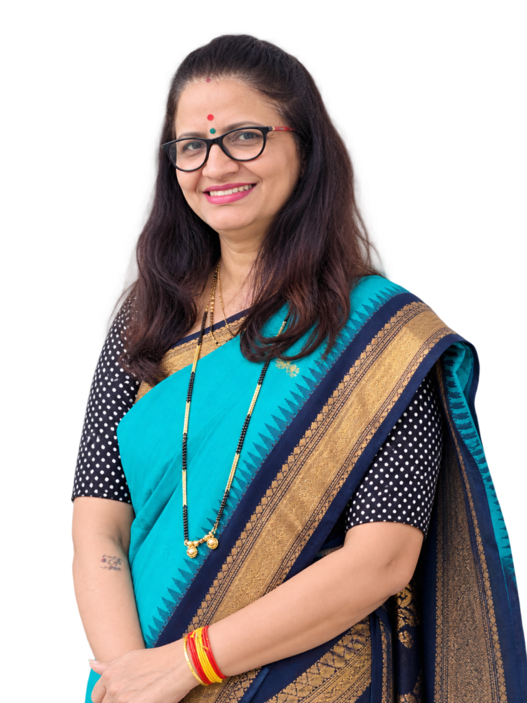 warm portrait of an indian woman in teal saree